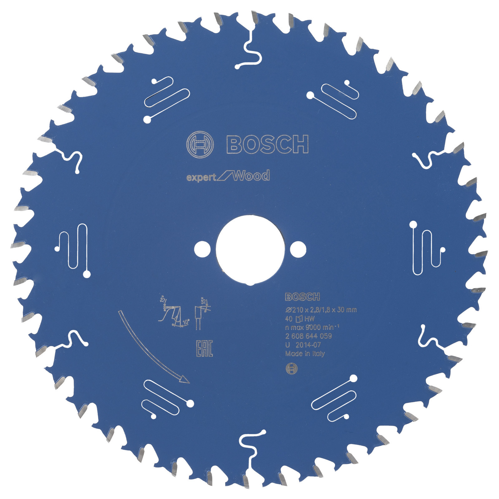 Bosch Kreissägeblatt Expert for Wood für Handkreissägen 210 x 30 x 2,8 mm 40 - 2608644059