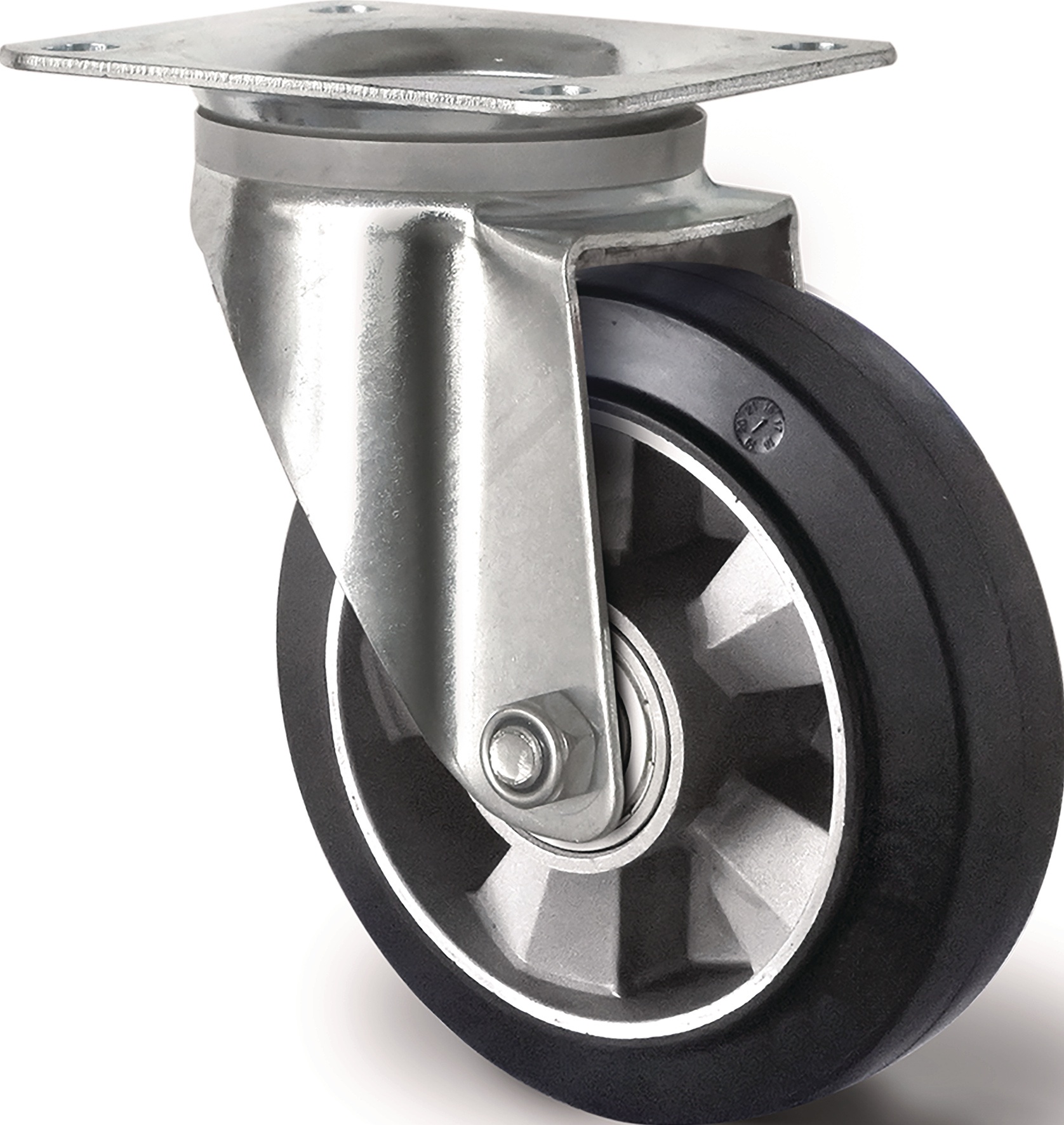 Schwerlastlenkrolle D.125mm Trgf.300kg Lenkrolle Elastikgummi 135mm