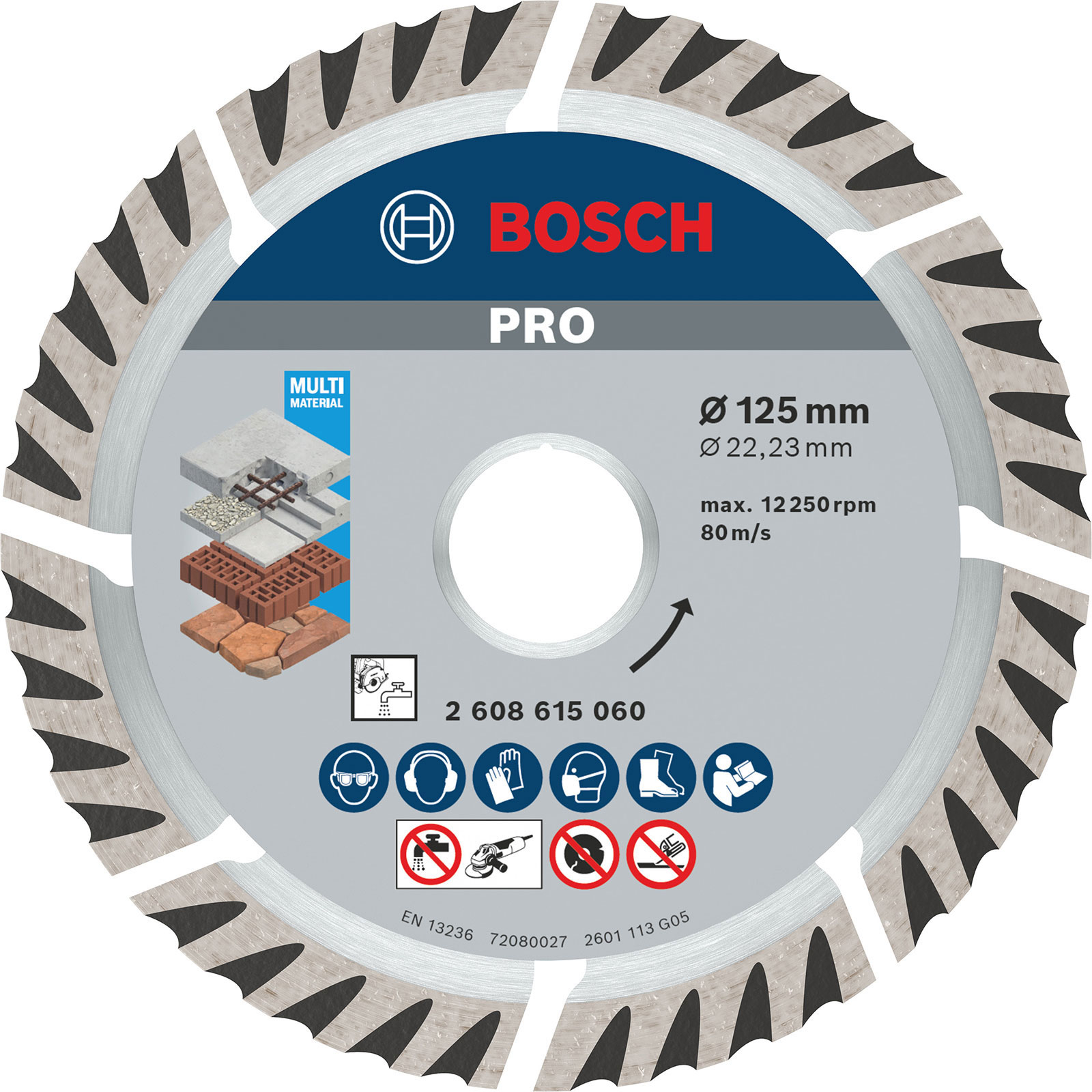 Bosch PRO Multi Material Diamanttrennscheibe 125 x 22,23 mm - 2608615060