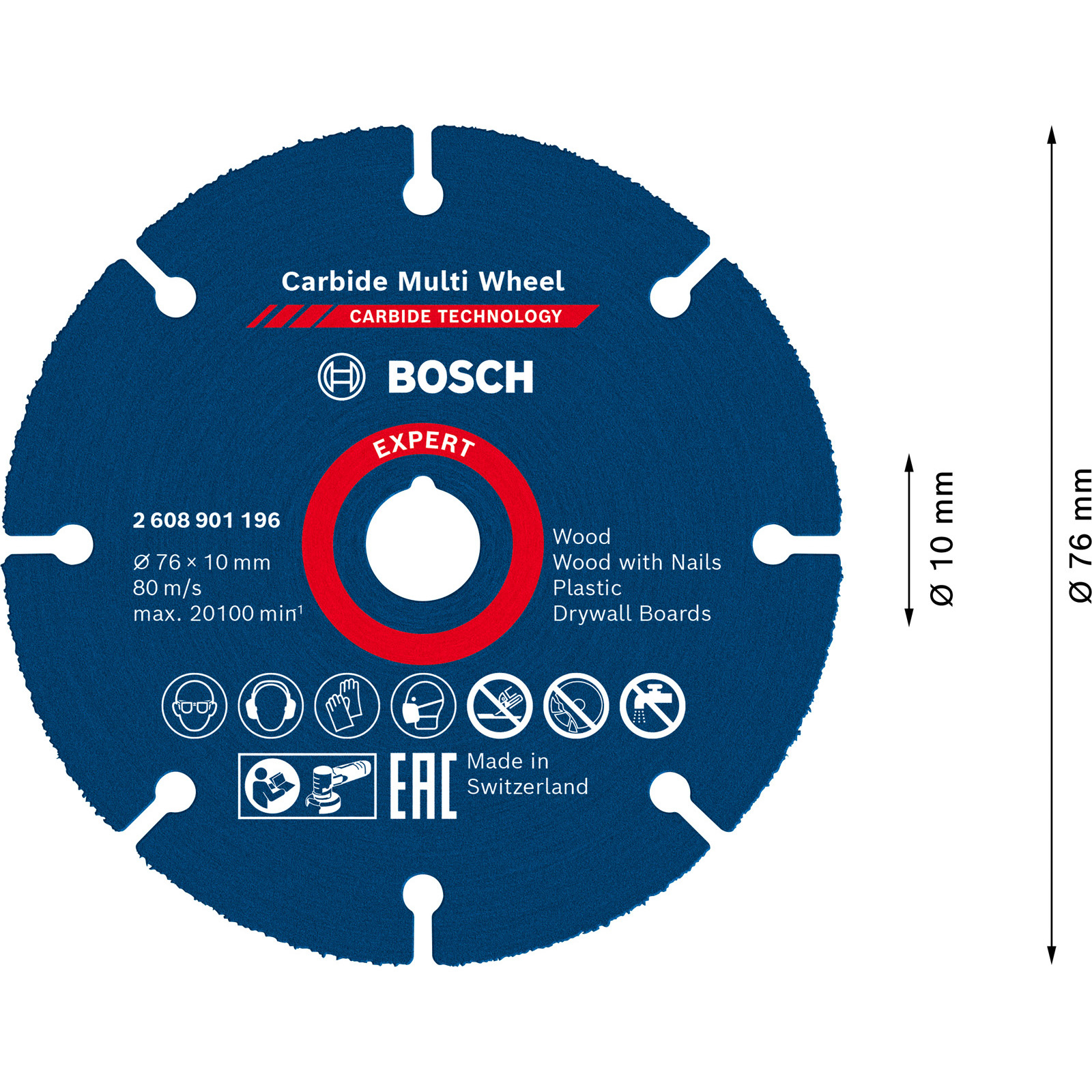 Bosch Expert Carbide Multi Wheel Trennscheibe 76 mm 10 mm - 2608901196