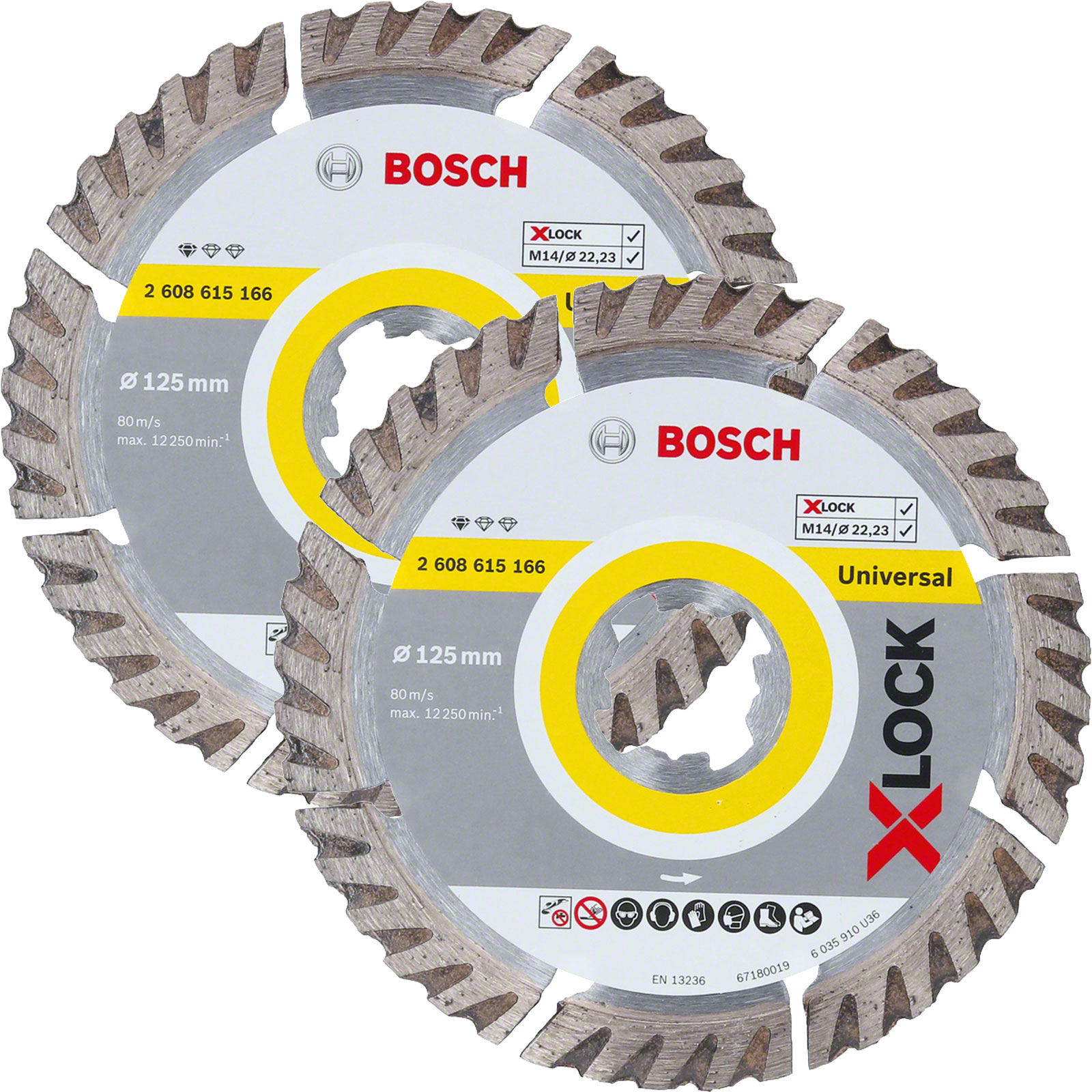 Bosch X-LOCK Diamanttrennscheibe Standard for Universal Doppelpack 125 mm - 2608615247