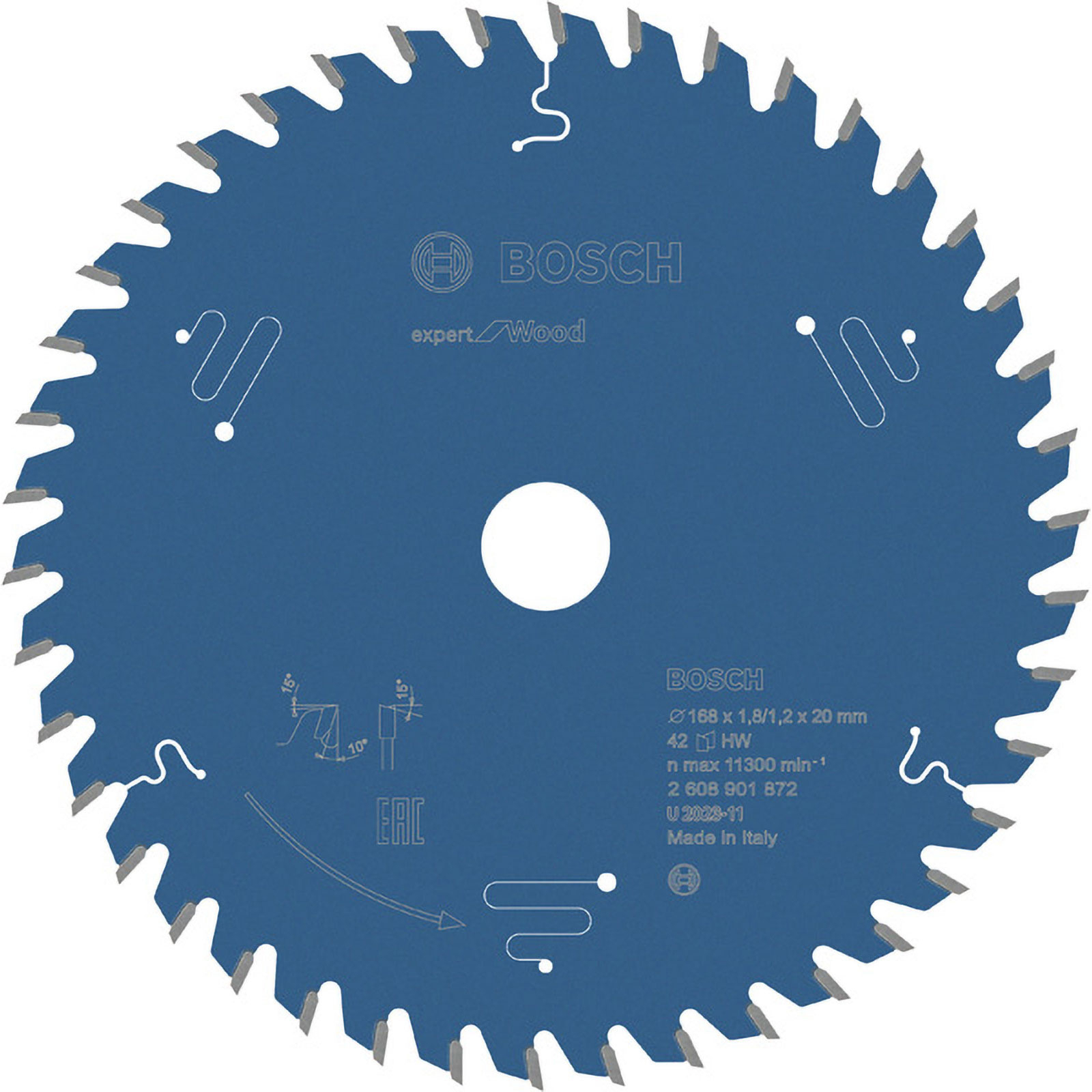 Bosch Expert for Wood Kreissägeblatt, 168x20x1.8/1.2 mm, 42 Zähne - 2608901872