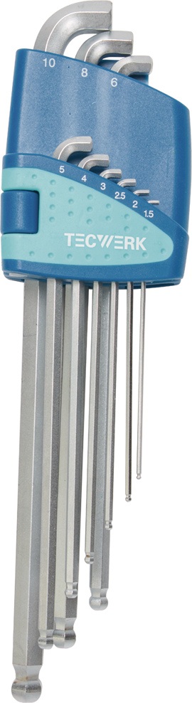 Winkelschraubendrehersatz 9-tlg.Ku.-Halter SW 1,5-10mm kurzer Schenkel TECWERK