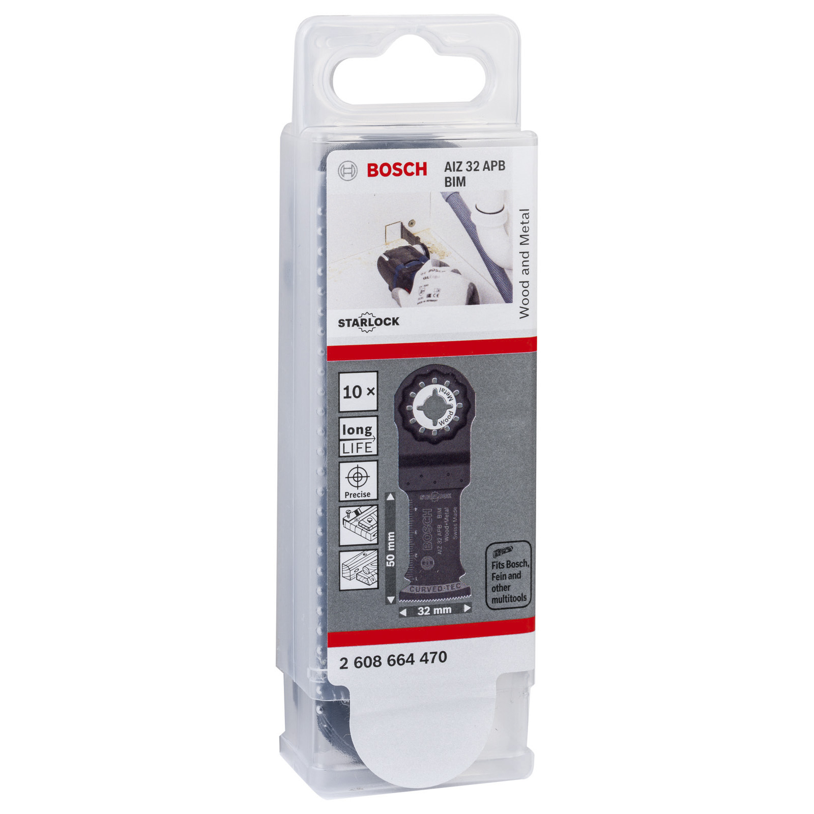 Bosch 10x BIM Tauchsägeblatt Starlock AIZ 32 APB Wood and Metal 50 x 32 mm - 2608664470