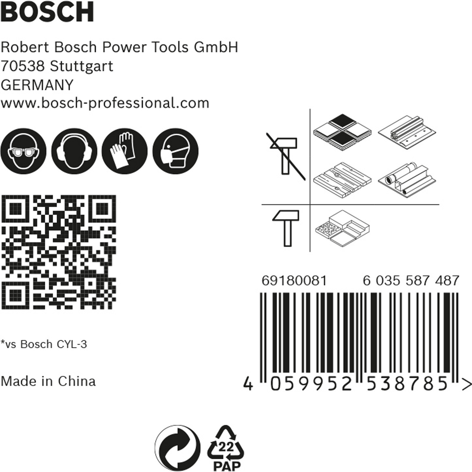 Bosch Expert MultiConstruction HEX-9 Bohrer-Set 4/5/6/6/8 mm 5tlg. - 2608900585