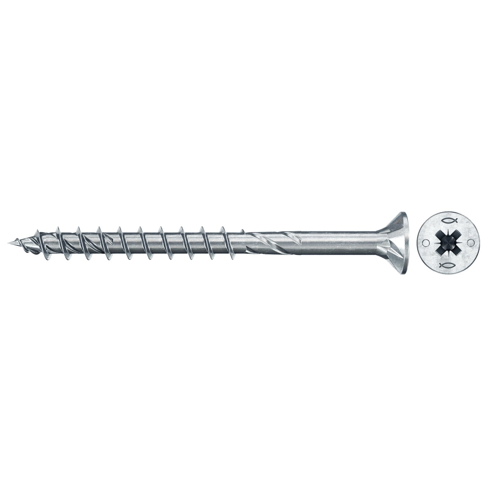 fischer Spanplattenschraube PowerFast FPF II CZP 5,0 x 80 BC 55 Senkkopf Kreuzschlitz PZ Teilgew. - 577687