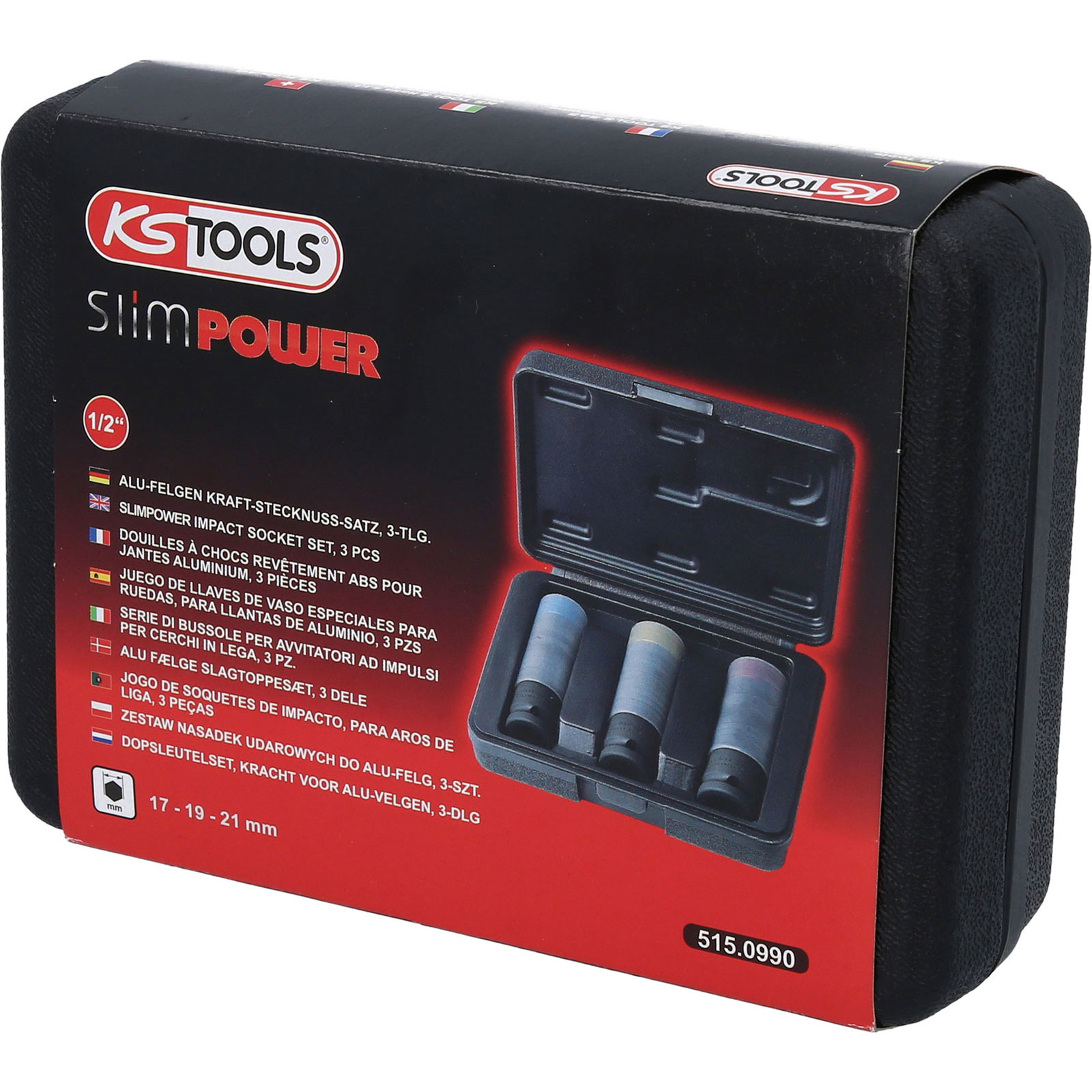 KS TOOLS SlimPOWER Impact-Stecknuss-Satz 3tlg. 1/2" - 515.0990