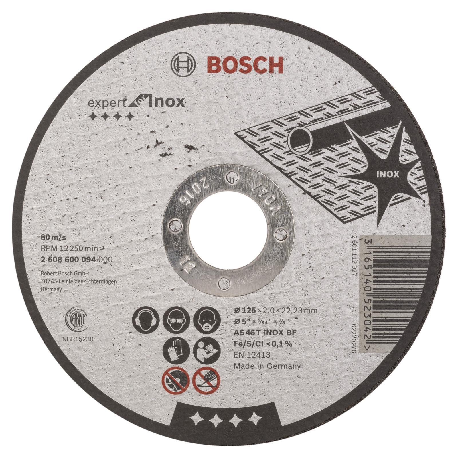 Bosch Trennscheibe gerade Expert for Inox AS 46 T INOX BF 125 mm 22,23 mm 2 mm - 2608600094