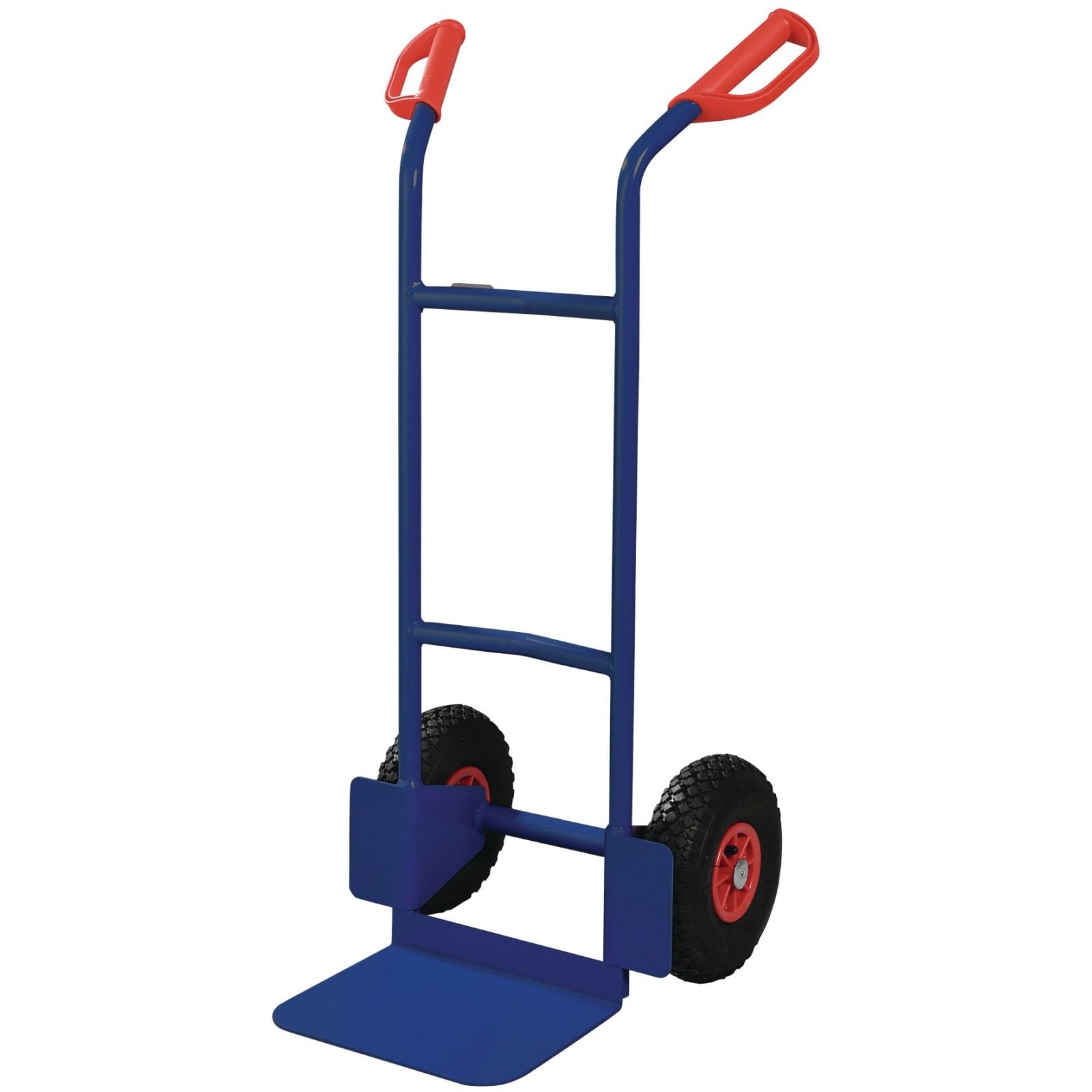 Stapelkarre H.1150mm Schaufel-L250xB320mm Luft-Bereifung Trgf.200kg blau TECWERK