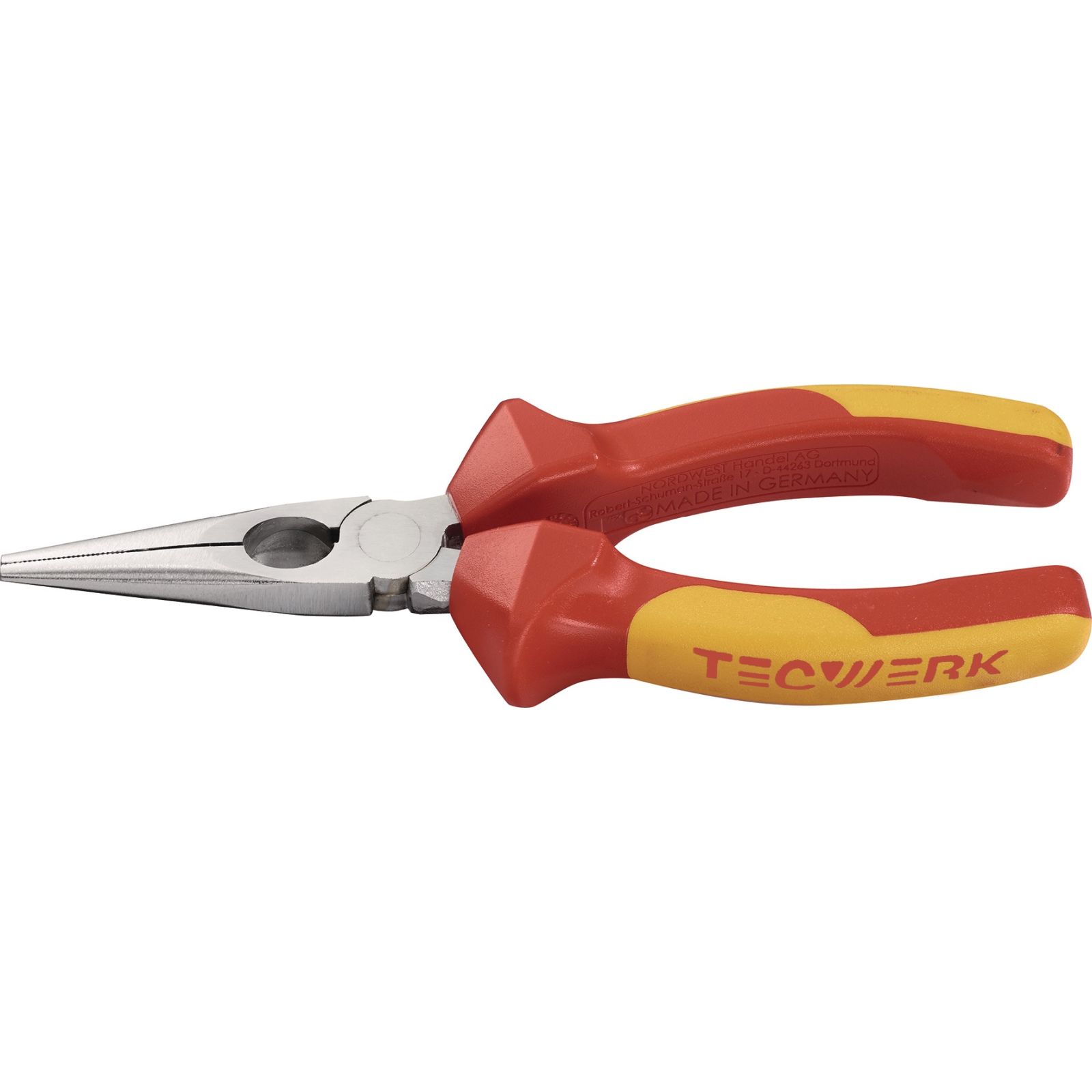 Flachrundzange L.160mm Mehrkomp.-Hüllen TECWERK