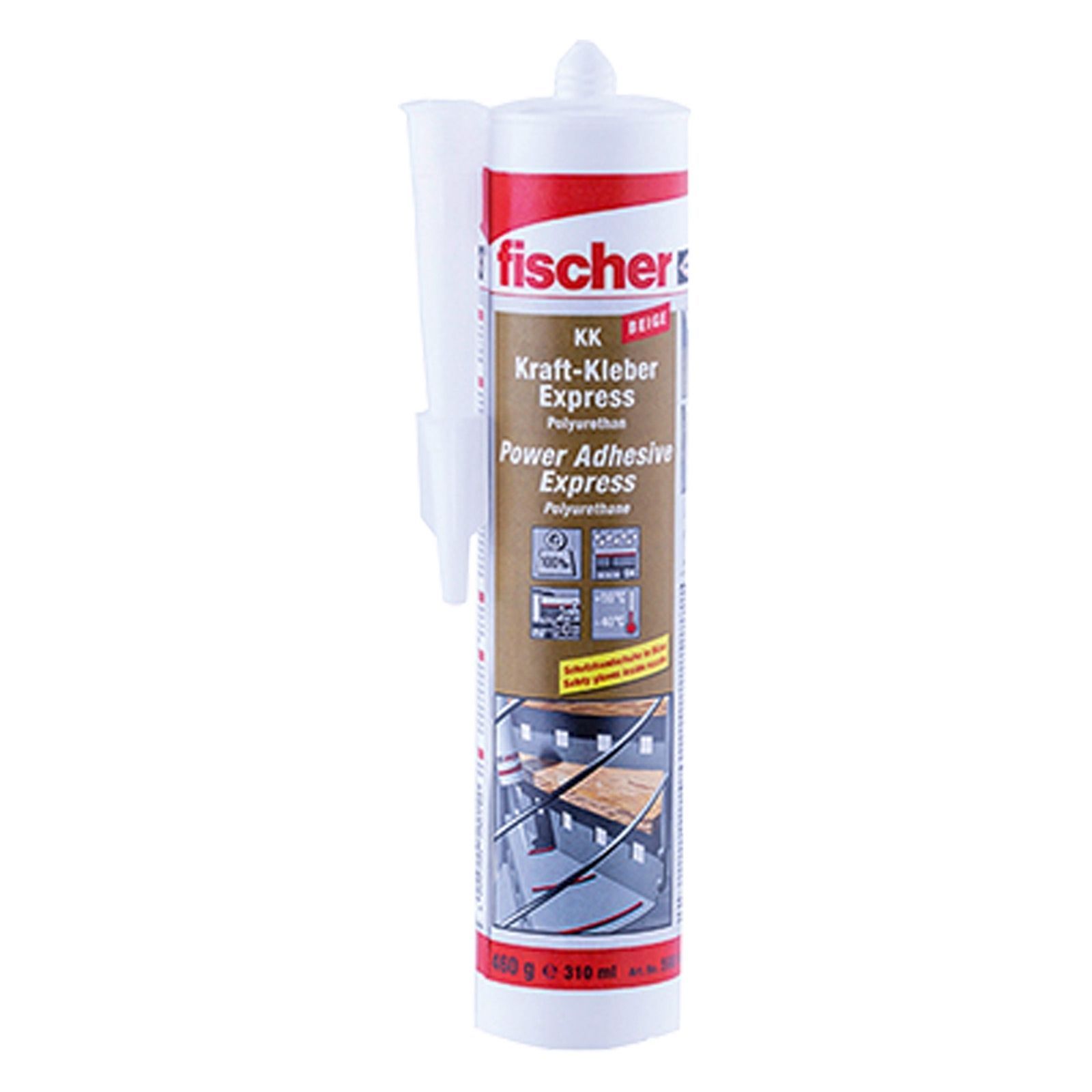 Fischer 1x KK Kraftkleber Express - 310 ml Beige - 59014