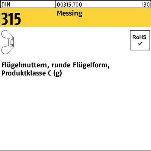 Flügelmutter DIN 315 runde FormM3 Messing 100 Stück