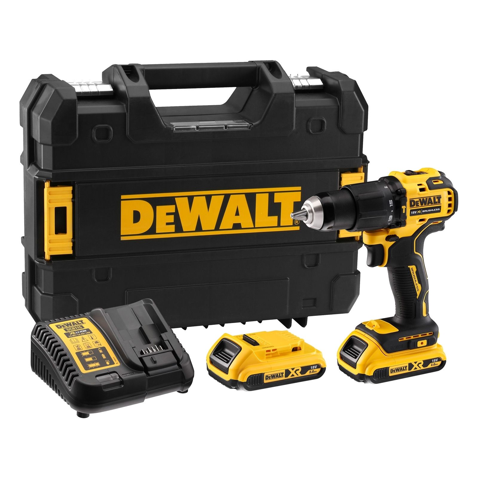 Dewalt DCD709D2T Akku-Schlagbohrschrauber XR 18 V / 2x 2,0 Ah Akku + Ladegerät in T Stak-Box