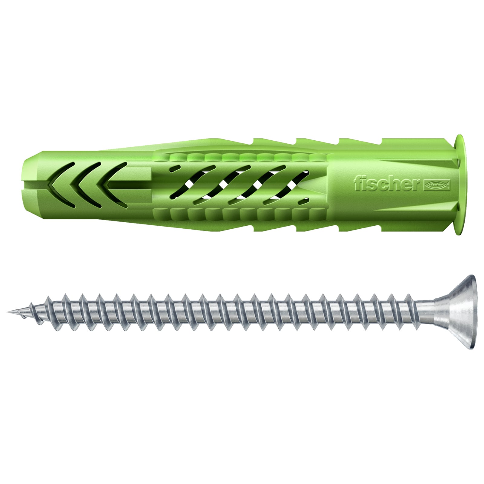 fischer Universaldübel UX Green 6 x 60 R S mit Rand und Schraube