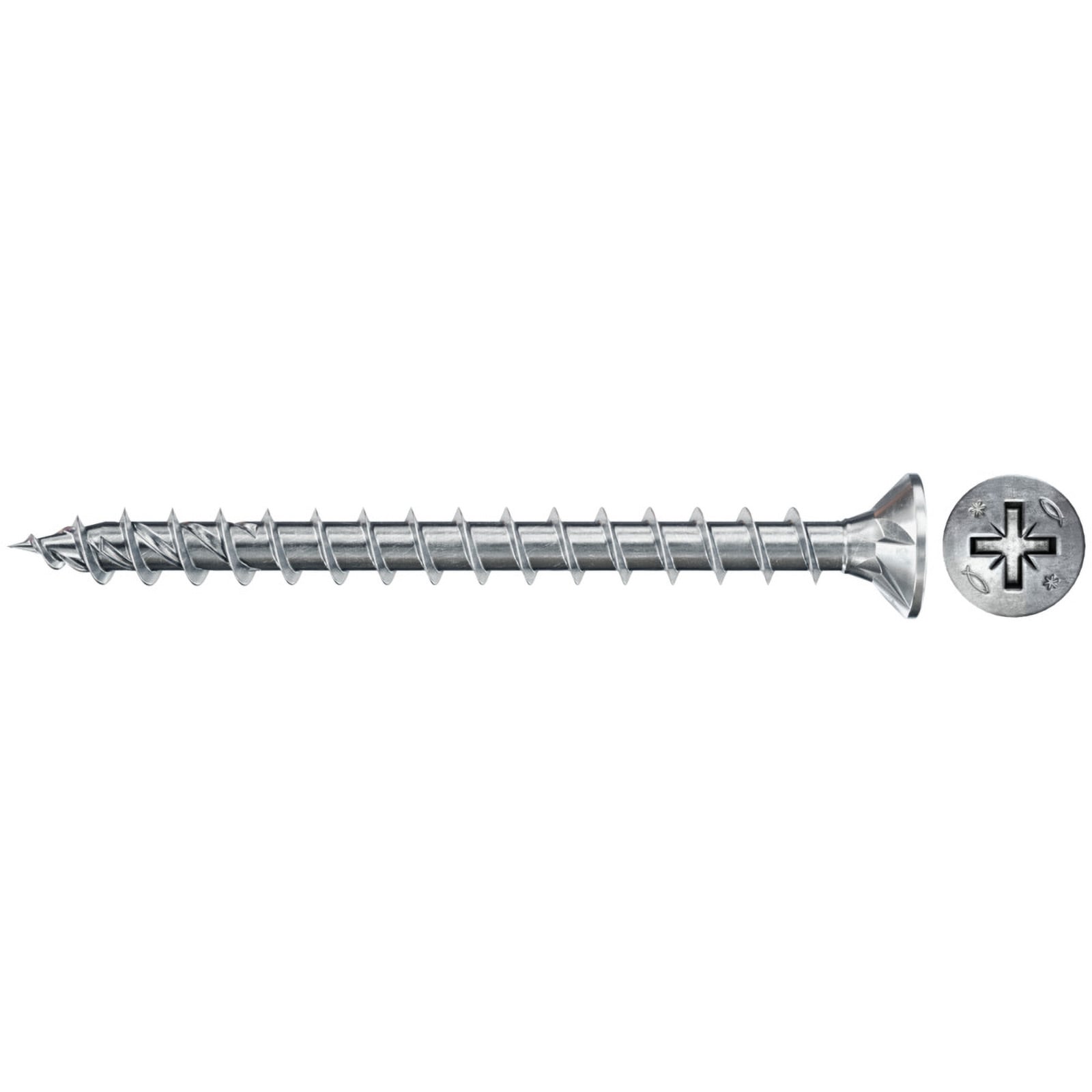 Fischer 200x Power-Fast II FPF II CZF 3,5 x 18  mm BC Senkkopf mit Kreuzschlitz PZ2 Vollgewinde galvanisch verzinkt blau passiviert - 670623
