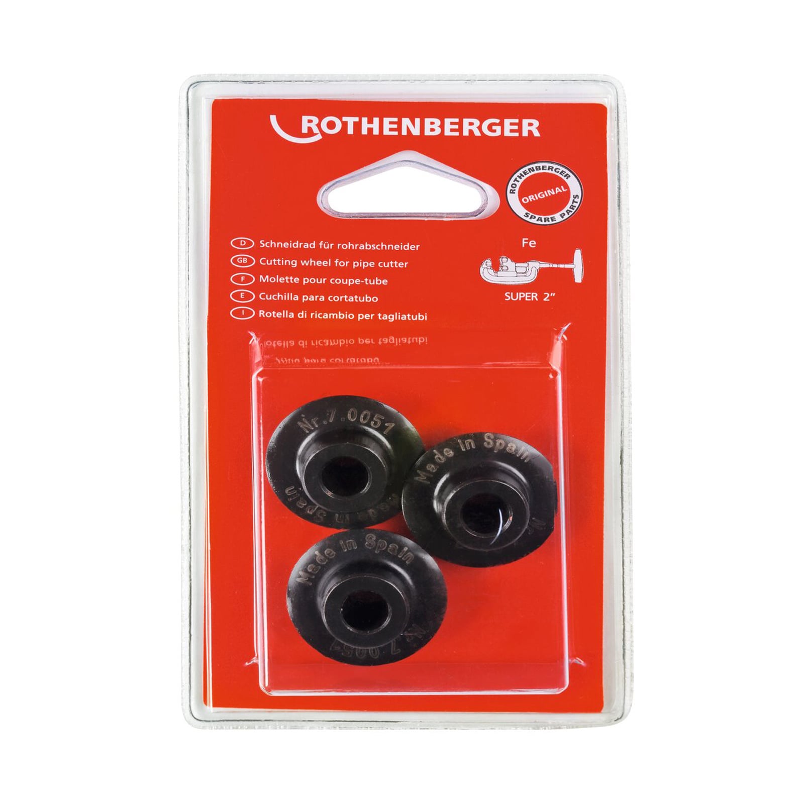 ROTHENBERGER Schneidrad für SUPER 2", 3 Stück - 070051D