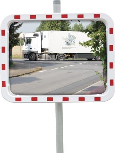 dancop Verkehrsspiegel H600xB800mm Kunststoff, rot/weiß - ED 60 X 80