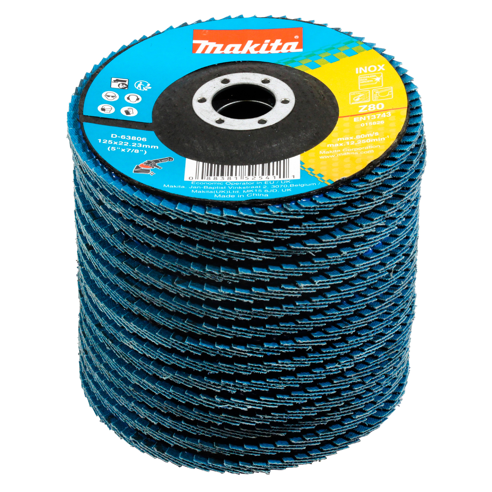Makita Fächerschleifscheiben 125 mm K80 15 Stück - D-82862