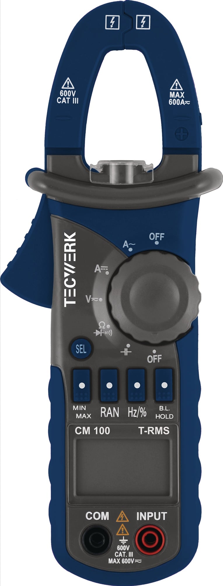 Stromzangenmultimeter CM 100 10 mA-600 A AC,10 mA-600 A DC CAT III 600V TECWERK