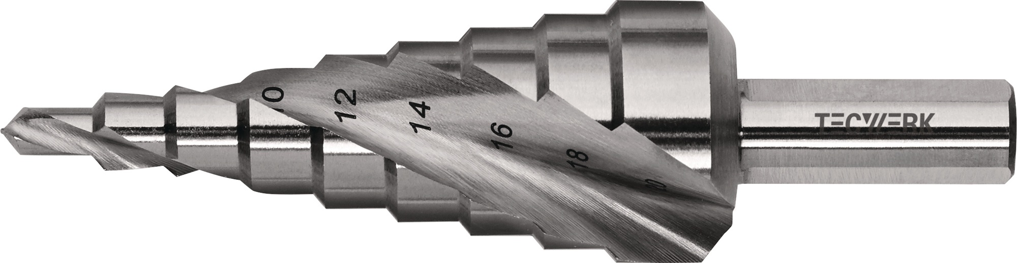 Stufenbohrer Bohrber.4-20mm HSS Spiralnut Z.2 Stufen 9 TECWERK