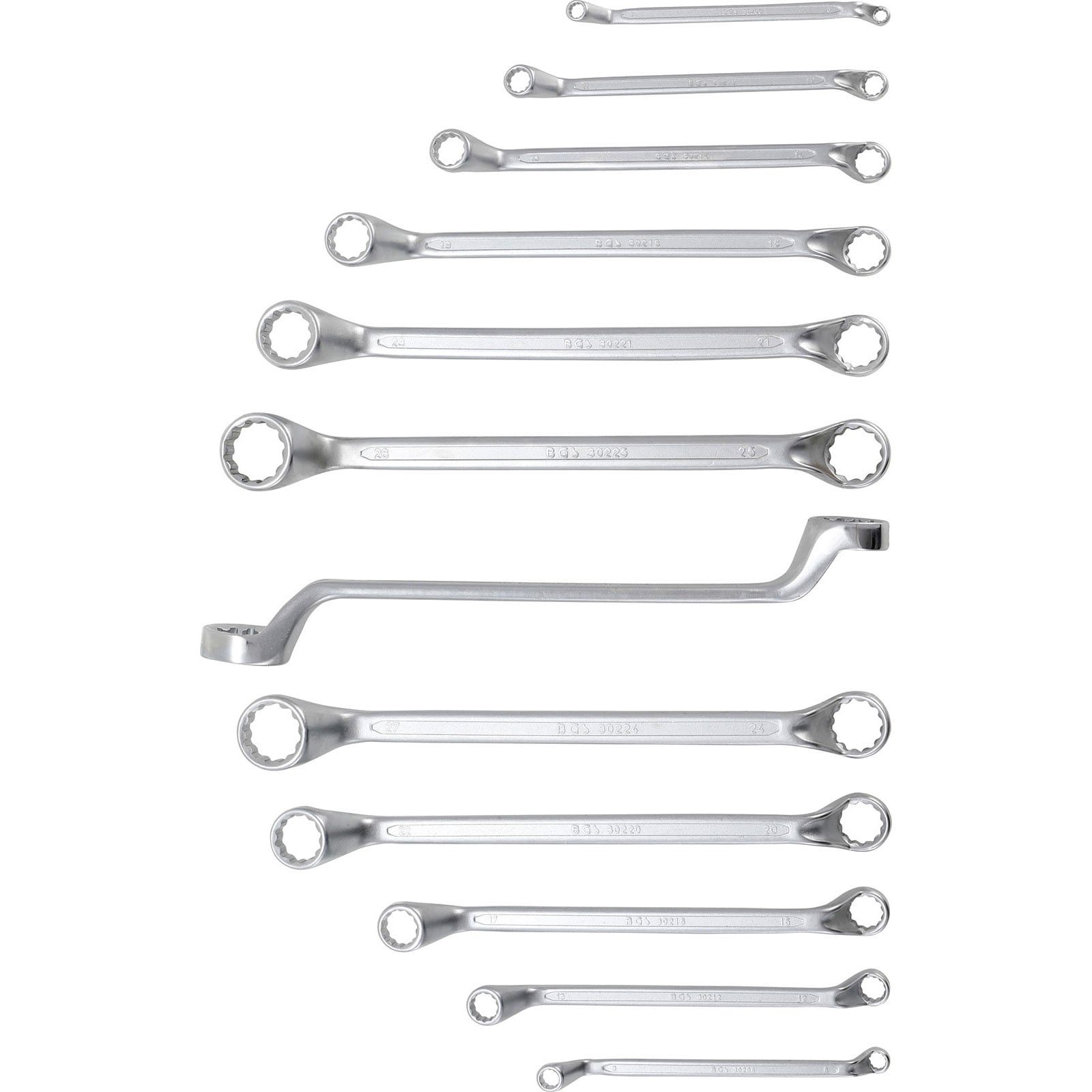 BGS Doppel-Ringschlüssel-Satz tief gekröpft SW 6 - 32 mm 12tlg. - 30200