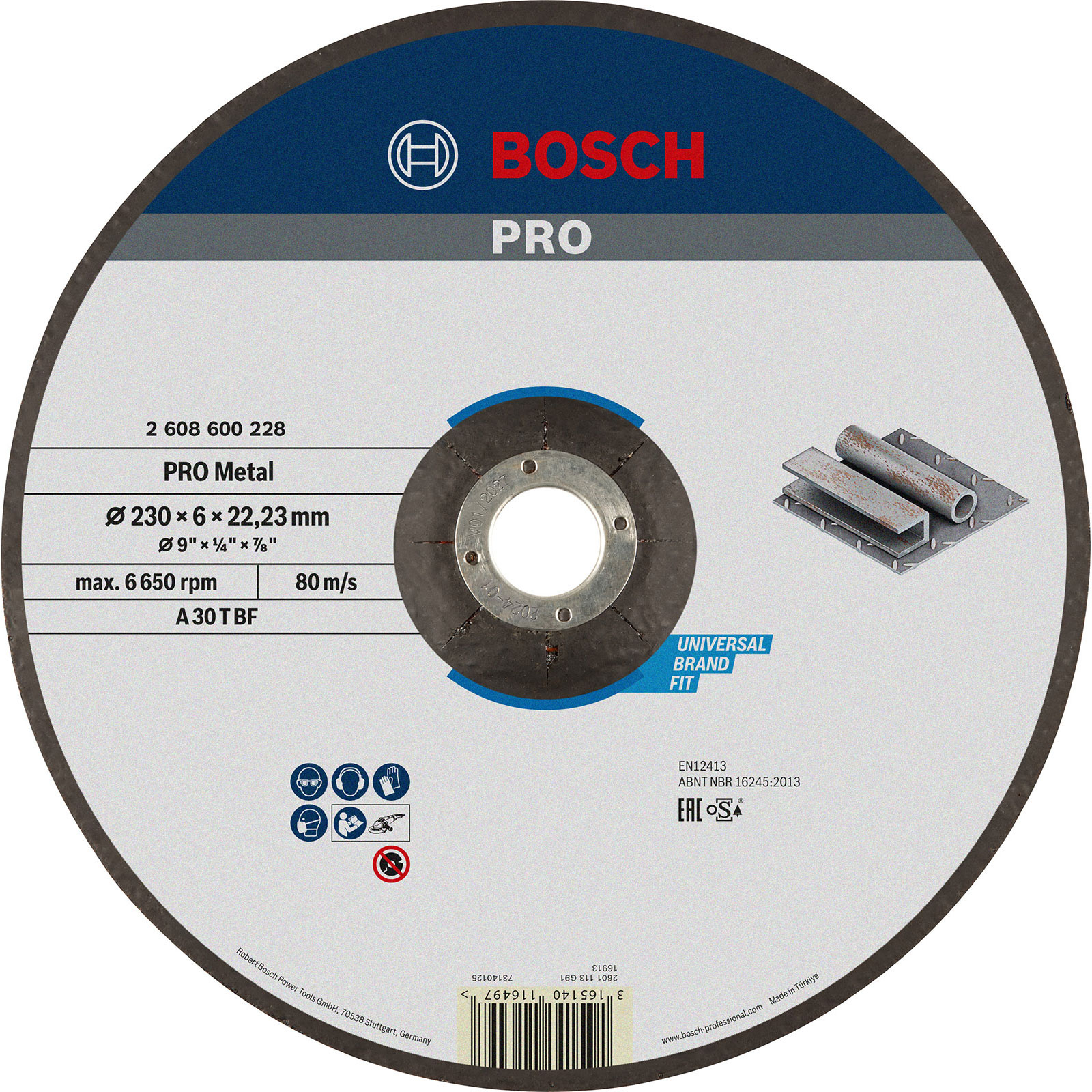 Bosch PRO Metal Schleifscheibe 230 x 6 x 22,23 mm - 2608600228