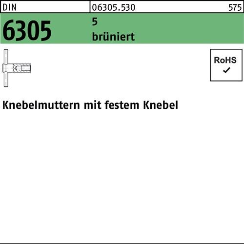Knebelmutter DIN 6305 festem Knebel M12 5 brüniert 1 Stück