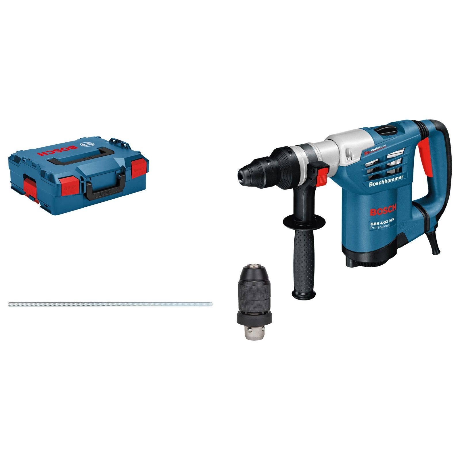 Bosch Bohrhammer GBH 4-32 DFR mit SDS plus 900 W inkl. Zubehör-Set in L-Boxx - 0611332104