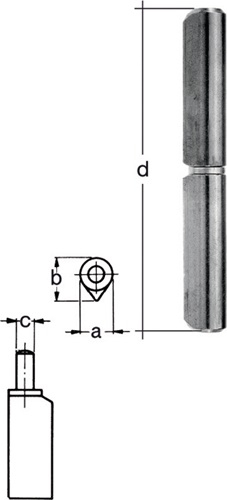 GAH Alberts Profilrolle Band-L.120mm STA blk Stift-Ø 9mm - 414887