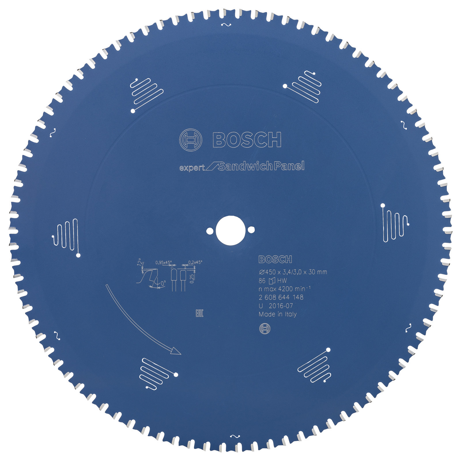 Bosch Kreissägeblatt Expert for Sandwich Panel für Handkreissägen 450 x 30 x 3,4 mm 86 - 2608644148