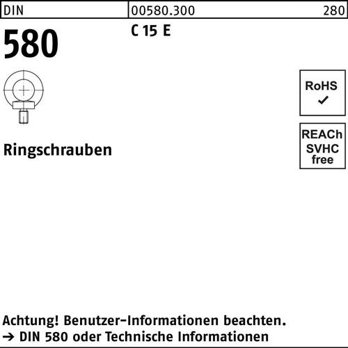 Ringschraube DIN 580 M12 C 15 E 10 Stück