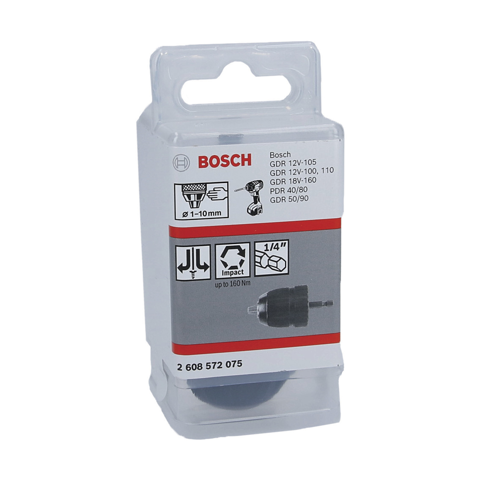 Bosch Schnellspannbohrfutter bis 10 mm, 1 bis 10 mm, 1/4 bis 6k - 2608572075