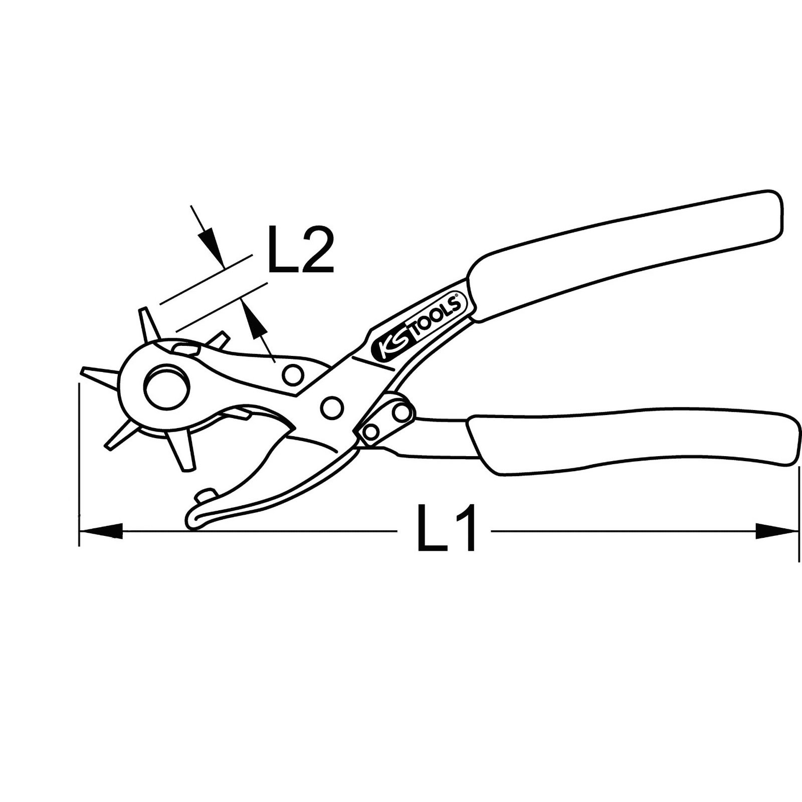 KS TOOLS Revolverlochzange hebelübersetzt 250 mm - 118.0043