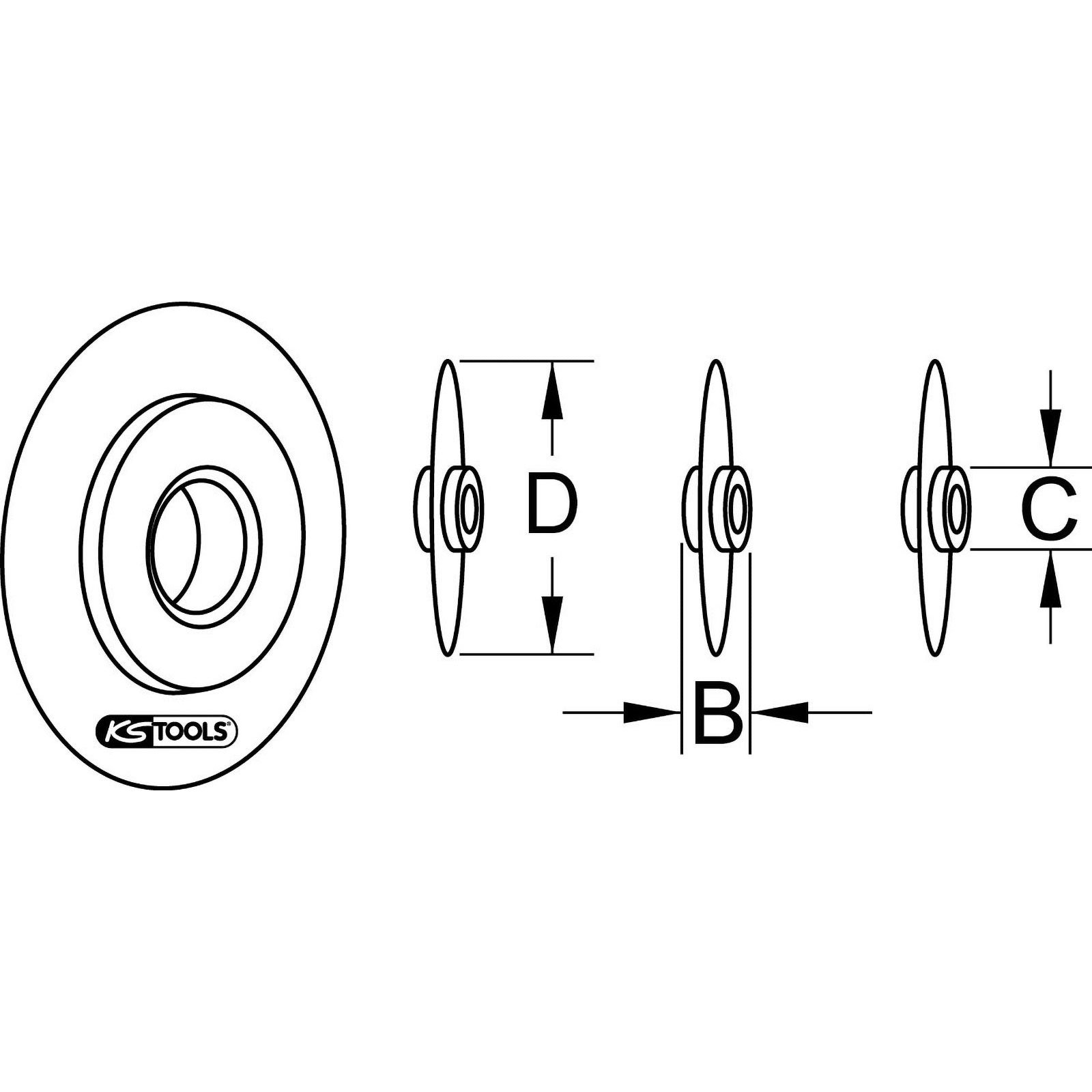 KS TOOLS Ersatz-Schneidrad für Metall für 104.5050 - 104.5052