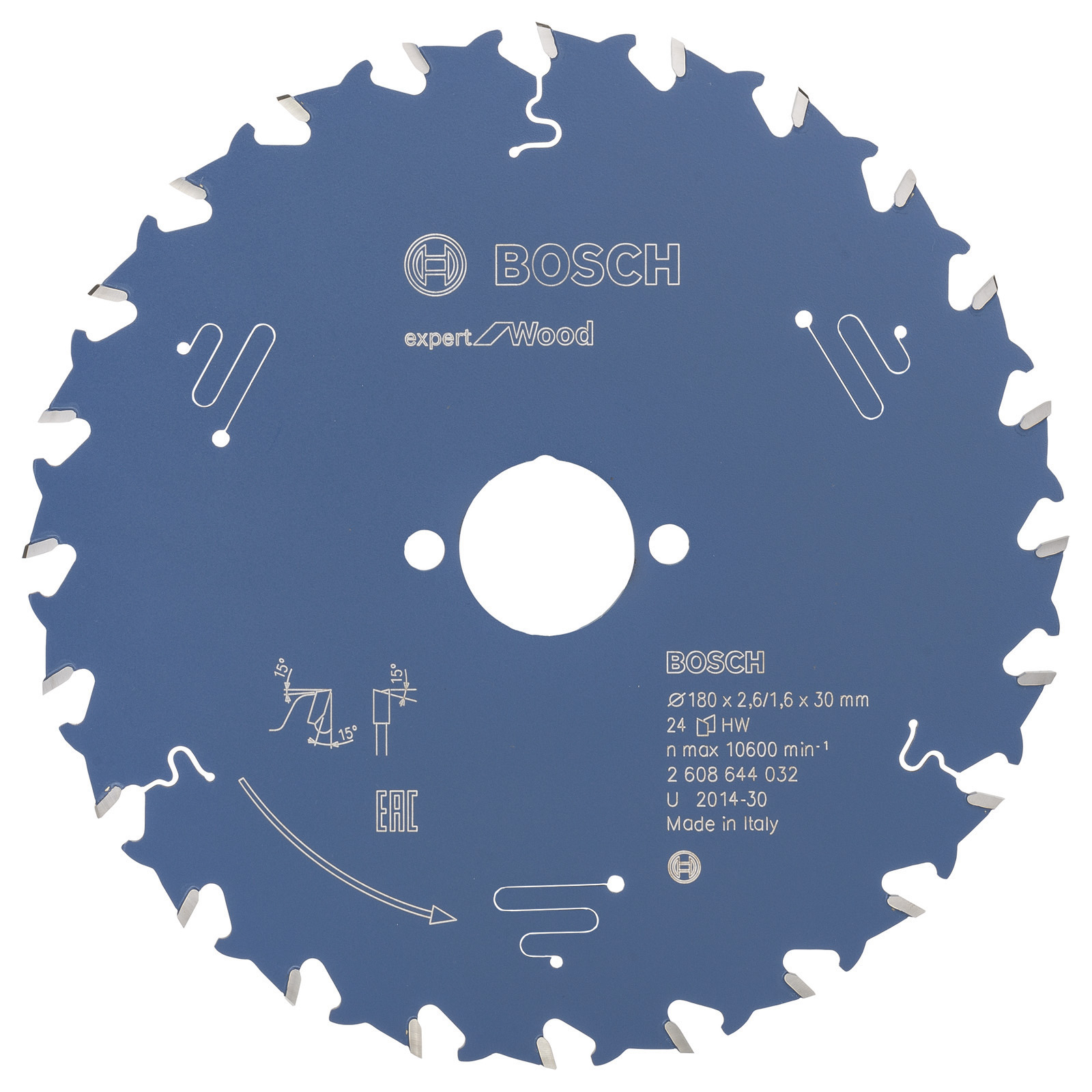 Bosch Kreissägeblatt Expert for Wood für Handkreissägen 180 x 30 x 2,6 mm 24 - 2608644032