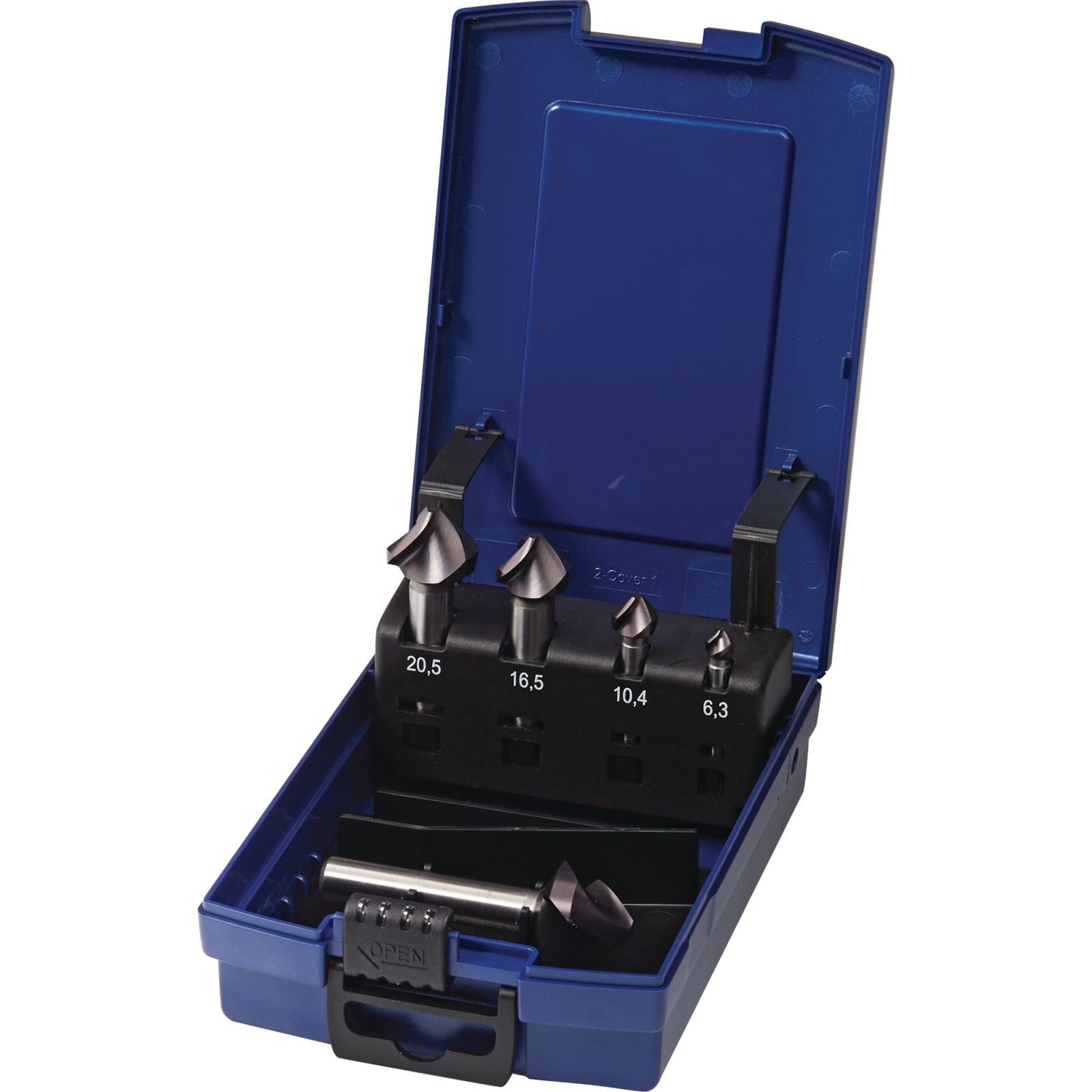 Kegelsenkersatz DIN 335C 90Grad 6,3-25mm HSS-Co TiAlN 5-tlg.Ku.-Kass.TECWERK