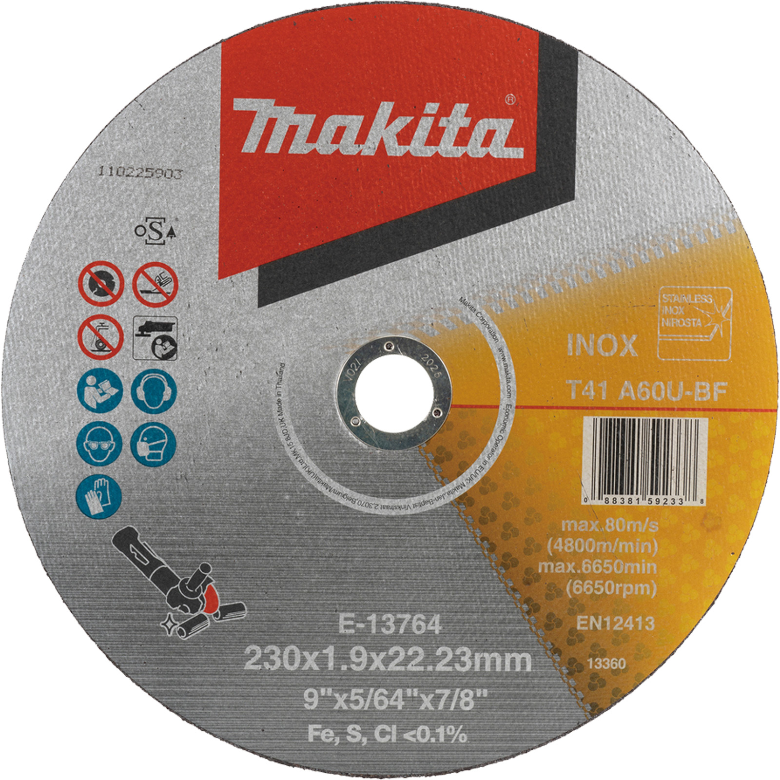 Makita Trennscheibe 230x1,9 mm INOX - E-13764