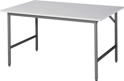 Arbeitstisch Jerry B1500xT1000xH800-850mm Arbeitsplatte Melamin Gestell grau RAU