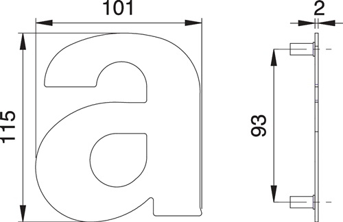 edi Hausnummer Buchstabe a VA ma 114mm B.101mm - 2510/0000/00