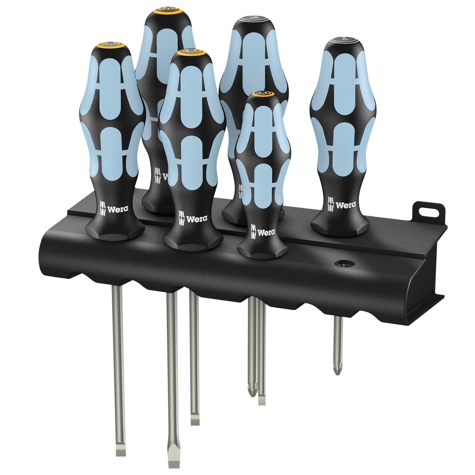 Wera 3334/3355/6 Schraubendrehersatz Edelstahl + Rack - 032061