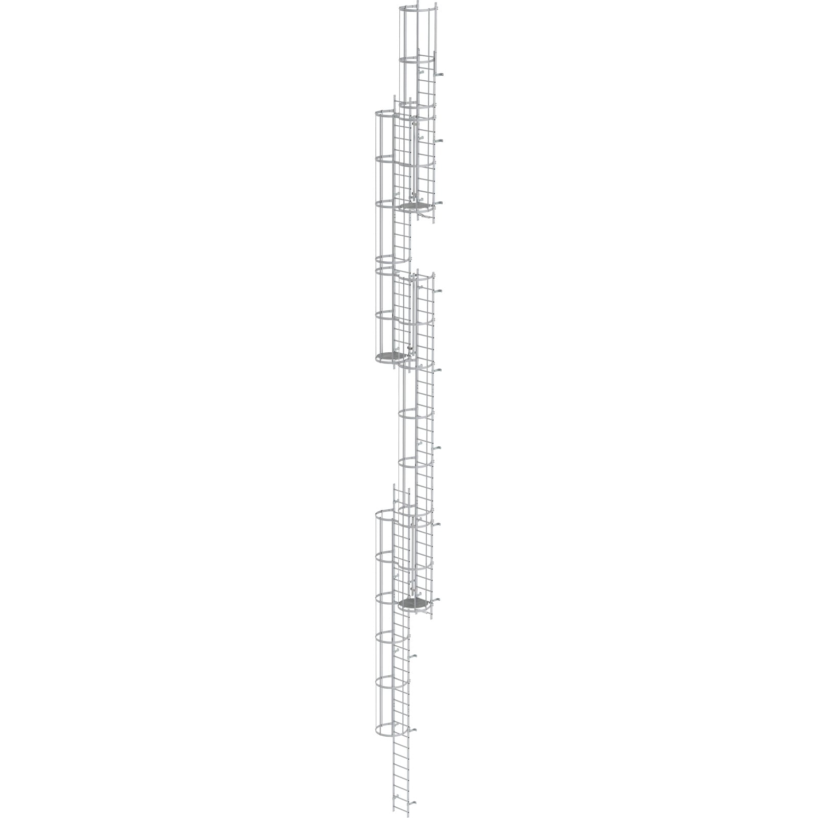 Günzburger Steigtechnik mehrzügige Steigleiter mit Rückenschutz (Maschinen) Aluminium blank 19,96 m - 510271