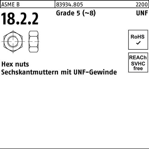 Sechskantmutter R 83934 UNF-Gewinde 5/8 Grade 5 (~8) 50 Stück