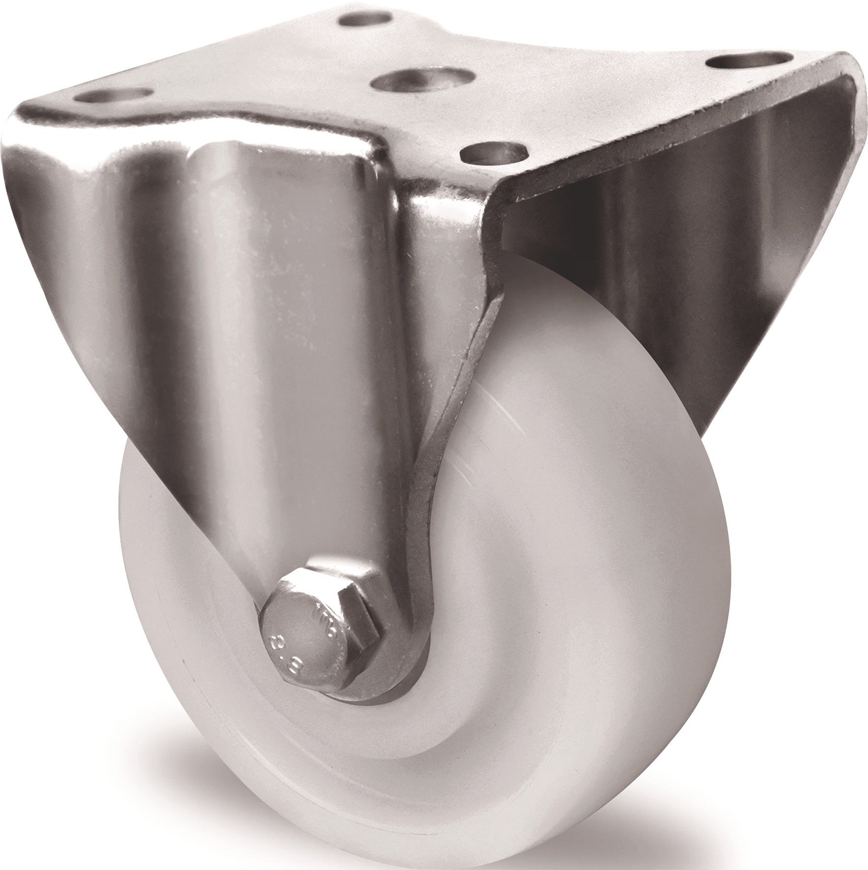 Schwerlast-Bockrolle D.75mm Trgf.300kg Ku.Platte L100xB88mm Farbe Rl.weiß TW