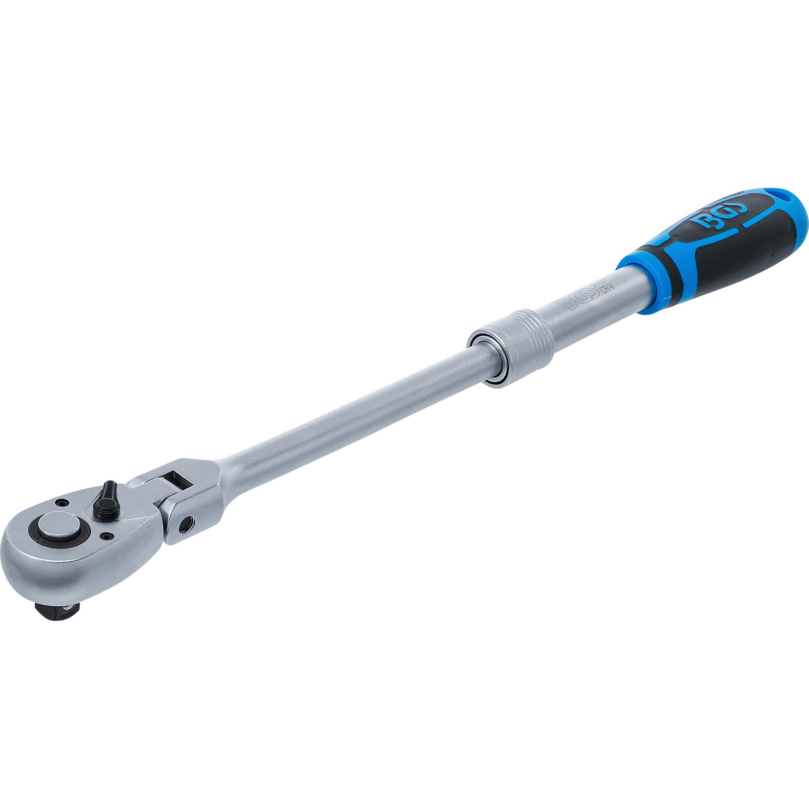 BGS Umschaltknarre ausziehbar abwinkelbar Abtrieb Außenvierkant 12,5 mm (1/2") 350 - 490 mm - 25127