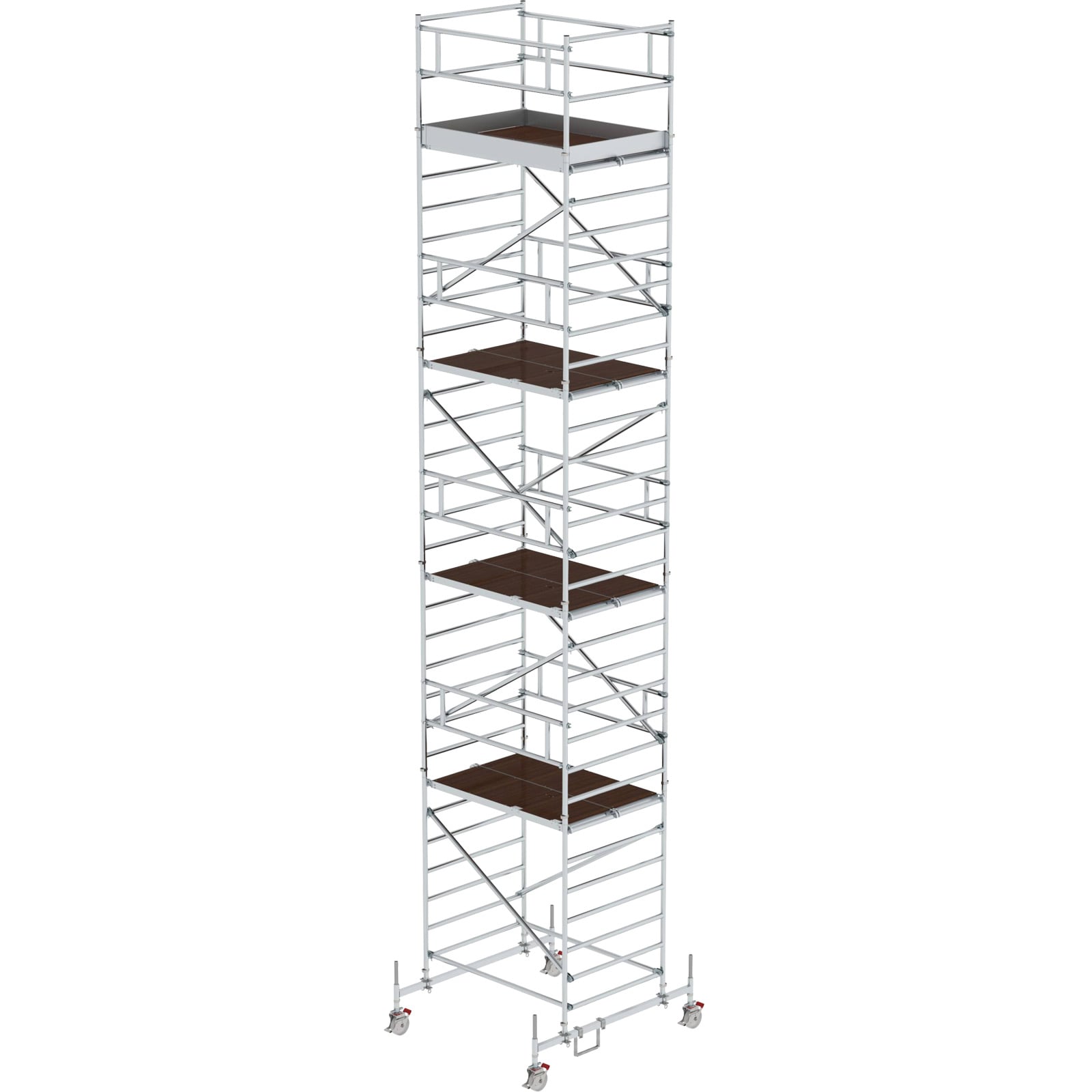 Günzburger Steigtechnik Rollgerüst 1,35 x 1,8 m mit Fahrbalken & Doppel-Plattform Plattformhöhe 8,45 m - 173836