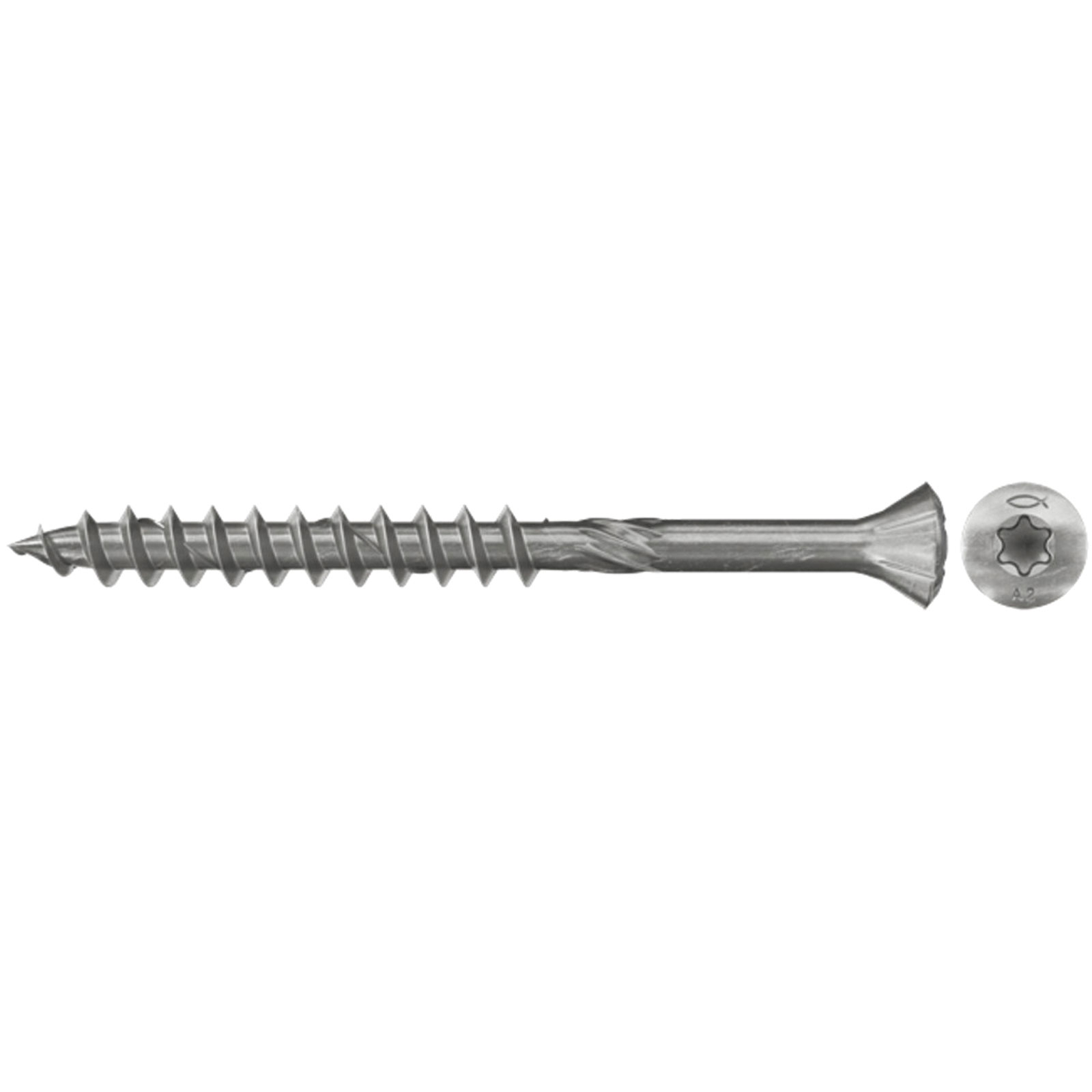 Fischer 100x Holzfassadenschraube FFSII-RT6 5 x 80 mm Senkkopf nicht rostender Stahl A2 Teilgewinde Innenstern TX - 548567
