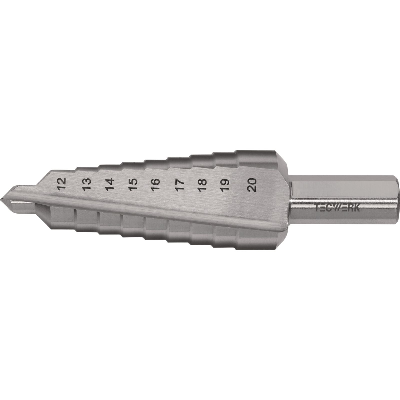 Stufenbohrer Bohrber.12-20mm HSS ger.genutet Z.2 Stufen 9 TECWERK