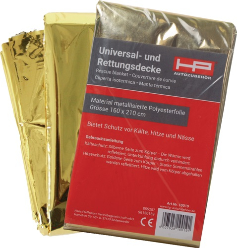 Rettungsdecke DIN 13164 L2100xB1600xH0,2ca.mm Faltmaß ca.144x80x20mm - 10019