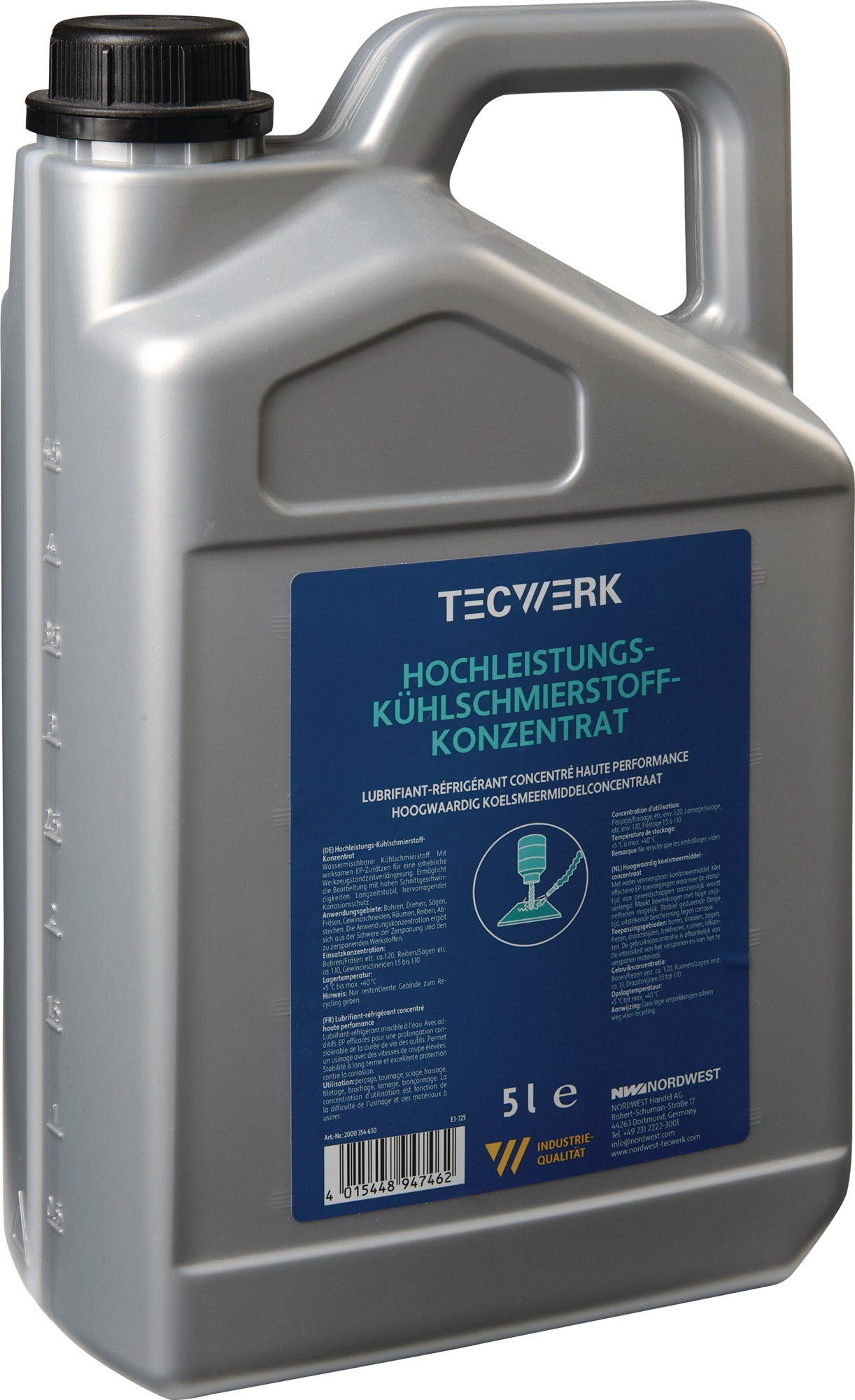 Hochleistungskühlschmierstoff wassermischbar 5l Kanister TECWERK