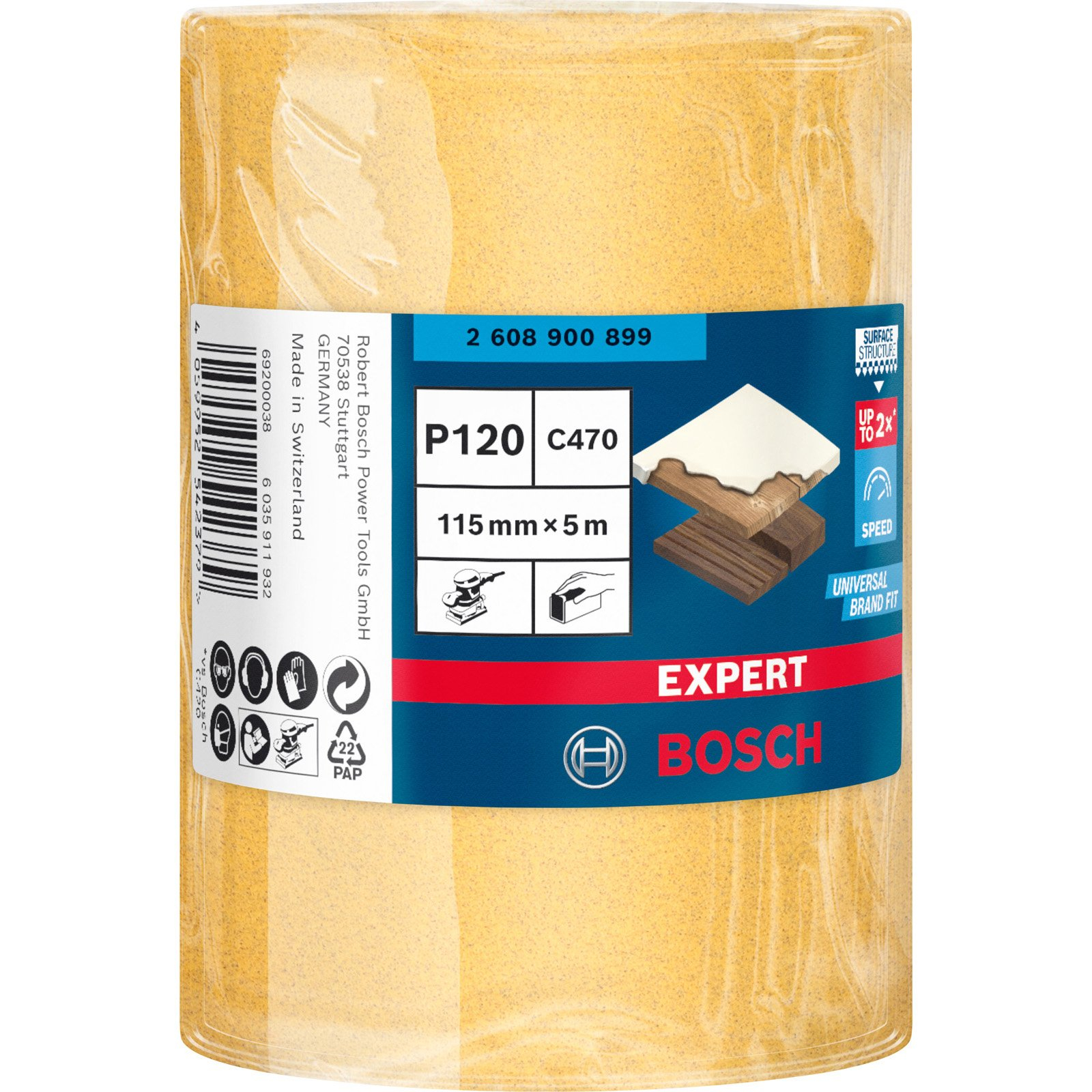 Bosch Expert C470 Schleifpapierrolle zum Handschleifen 115 mm x 5 m G 120 - 2608900899